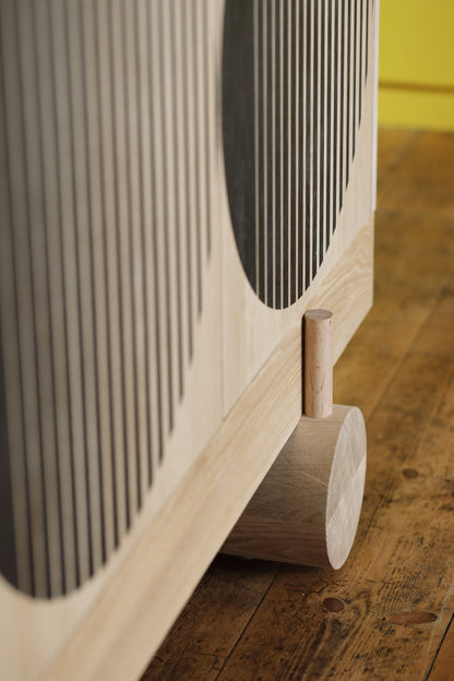 Large Cabinet - Cylinder Base // Natural Oak // H1750 / W1510 / D4050mm