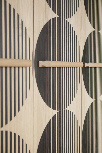 Large Cabinet - Cylinder Base // Natural Oak // H1750 / W1510 / D4050mm
